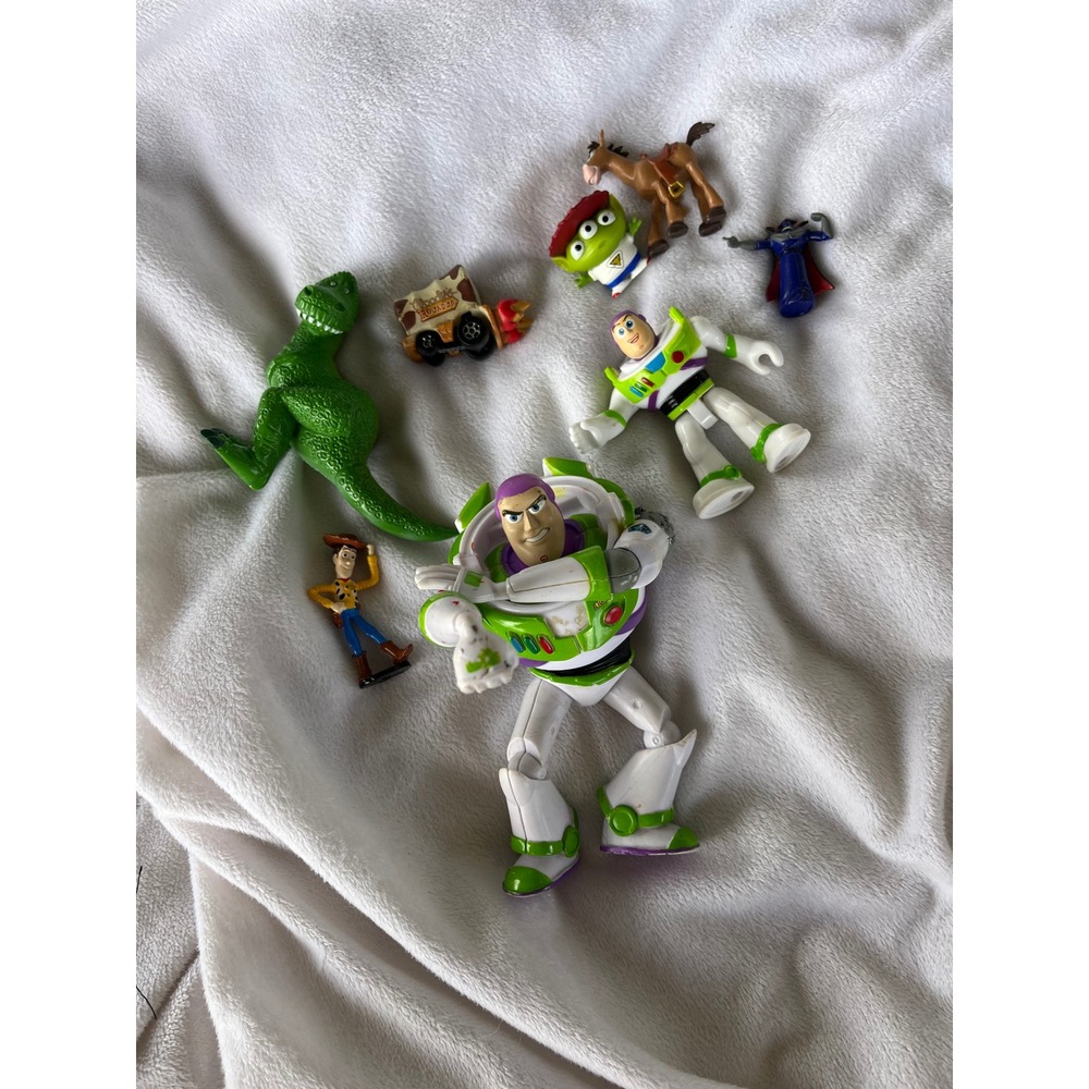Disney Pixar Toy Story Figure Lot Buzz Lightyear Rex Woody Zurg Bullseye Alien